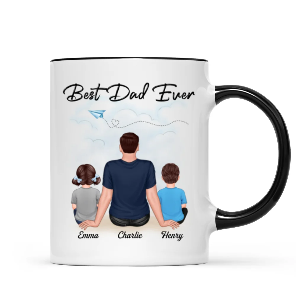 Best Dad Grandpa Sitting Back View Personalized Mug - Image 5