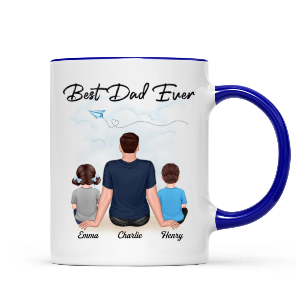 Best Dad Grandpa Sitting Back View Personalized Mug - Image 6