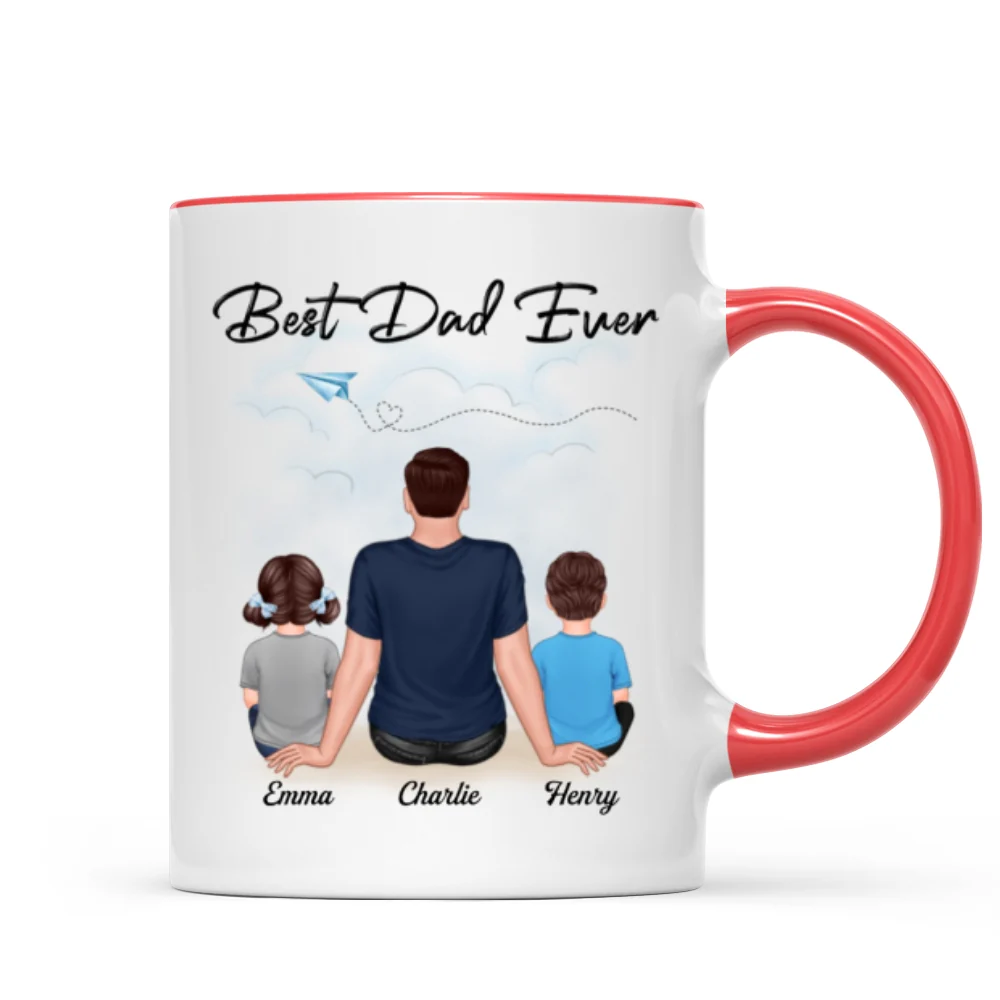 Best Dad Grandpa Sitting Back View Personalized Mug - Image 7