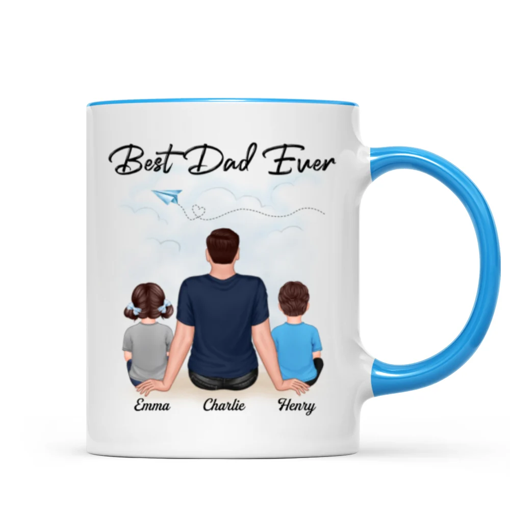 Best Dad Grandpa Sitting Back View Personalized Mug - Image 8