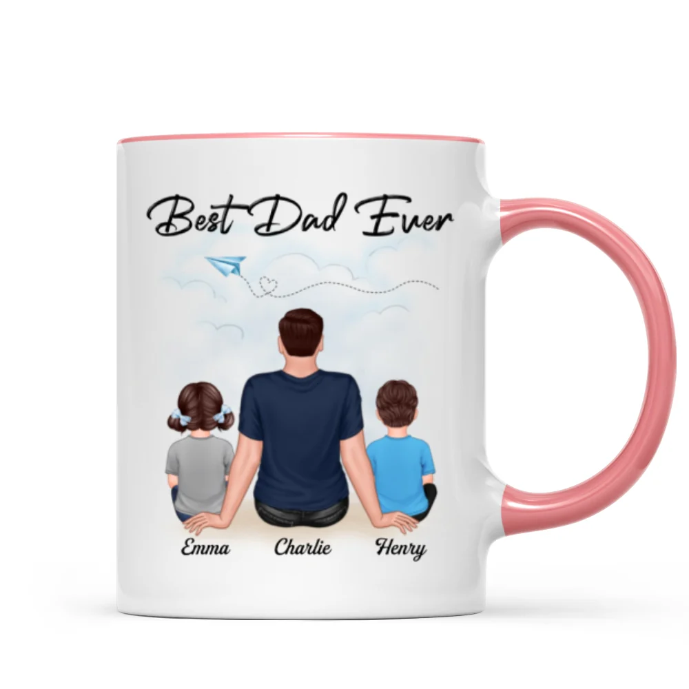 Best Dad Grandpa Sitting Back View Personalized Mug - Image 9