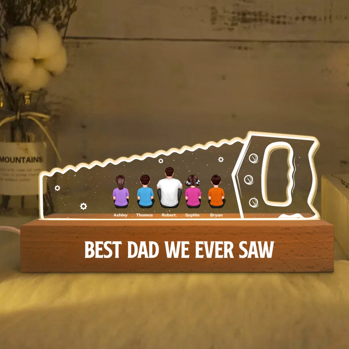 Best Dad Grandpa We Ever Saw Personalized Acrylic LED Night Light - Image 10