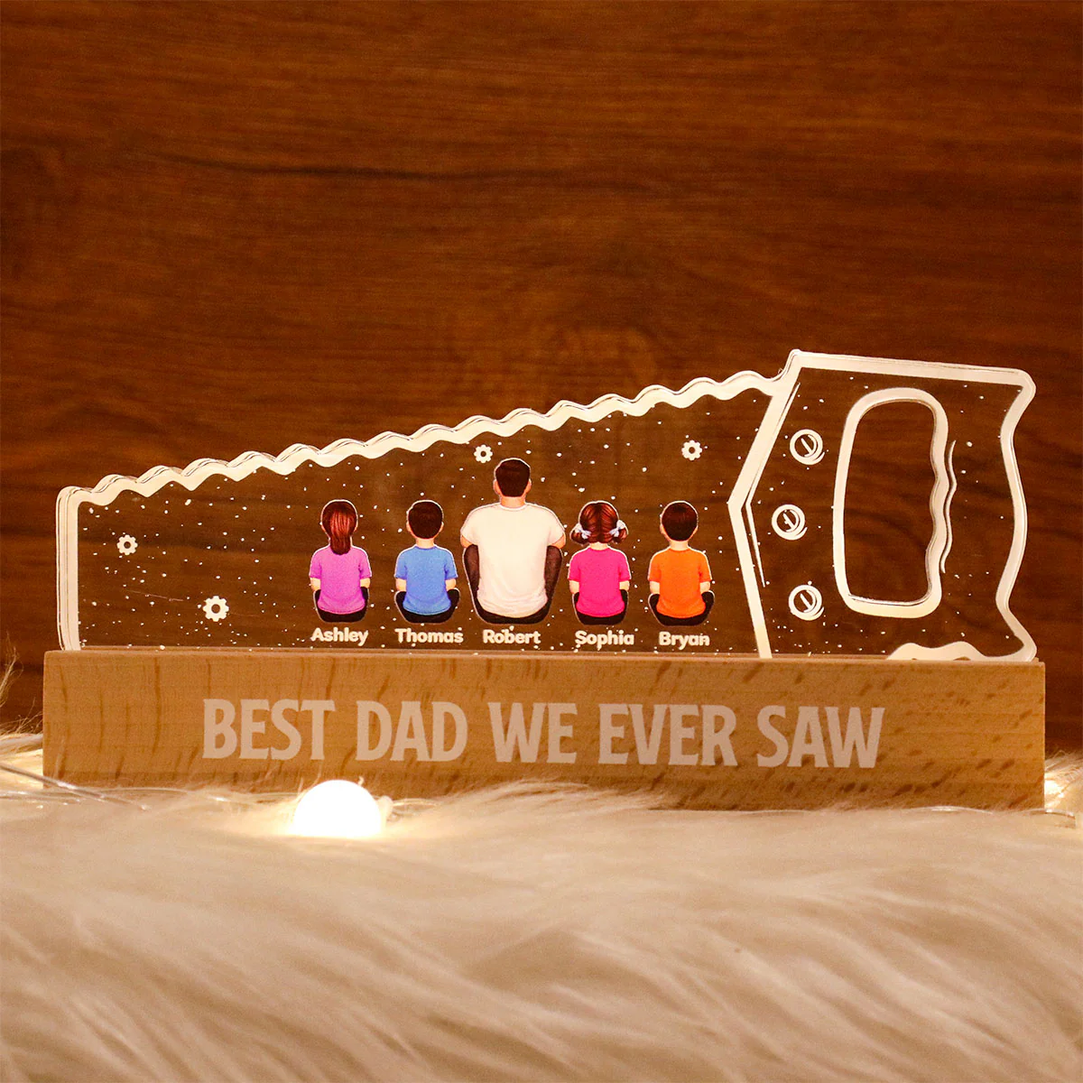 Best Dad Grandpa We Ever Saw Personalized Acrylic LED Night Light - Image 6