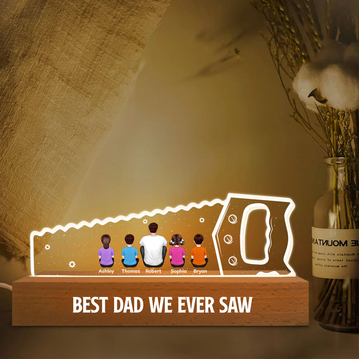Best Dad Grandpa We Ever Saw Personalized Acrylic LED Night Light - Image 8