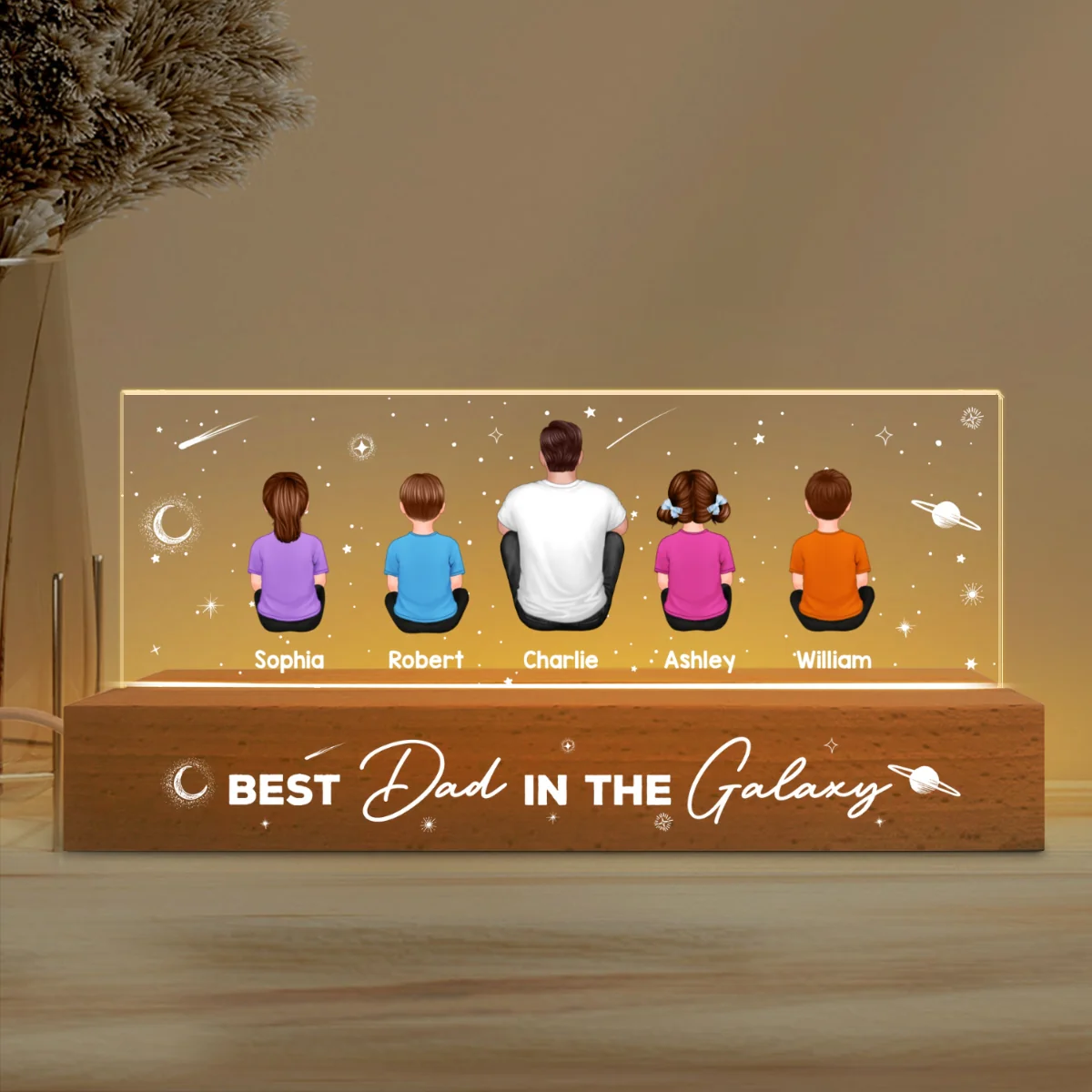 Best Dad In The Galaxy Personalized LED Night Light, Father's Day Gift For Dad, Husband - Image 7