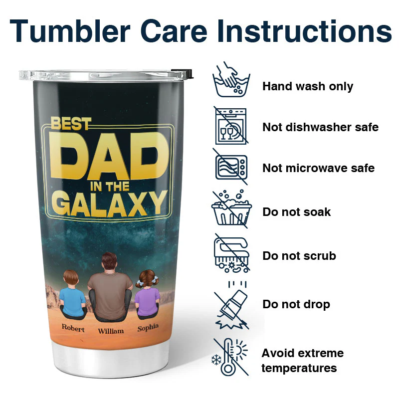 Best Dad In The Galaxy Personalized Tumbler - Image 4