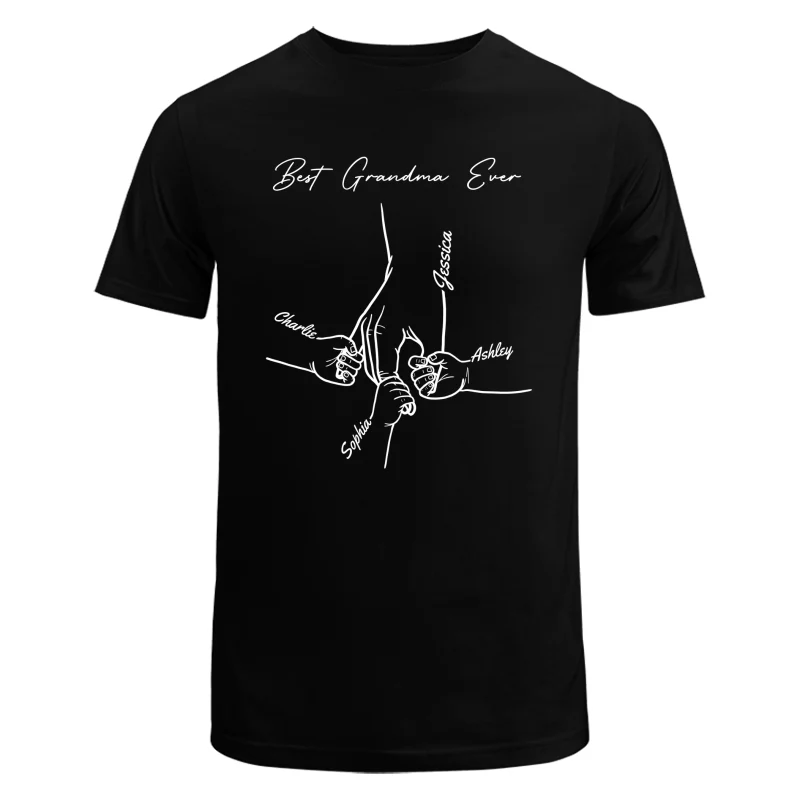 Best Dad Mom Grandma Grandpa Ever Hands Outline Personalized Shirt - Image 5