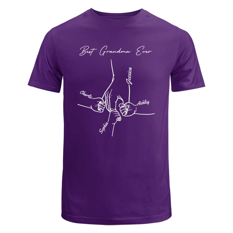 Best Dad Mom Grandma Grandpa Ever Hands Outline Personalized Shirt - Image 8