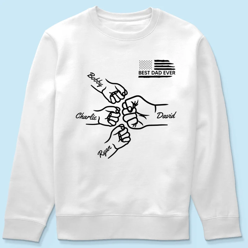 Best Dad Papa Ever Fist Bump Outline Father‘s Day Gift Personalized Shirt - Image 17