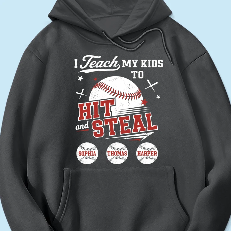 Best Dads Teach Kids To Hit & Steal - Personalized Shirt - Father's Day Gift For Baseball Dad, Husband - Image 40