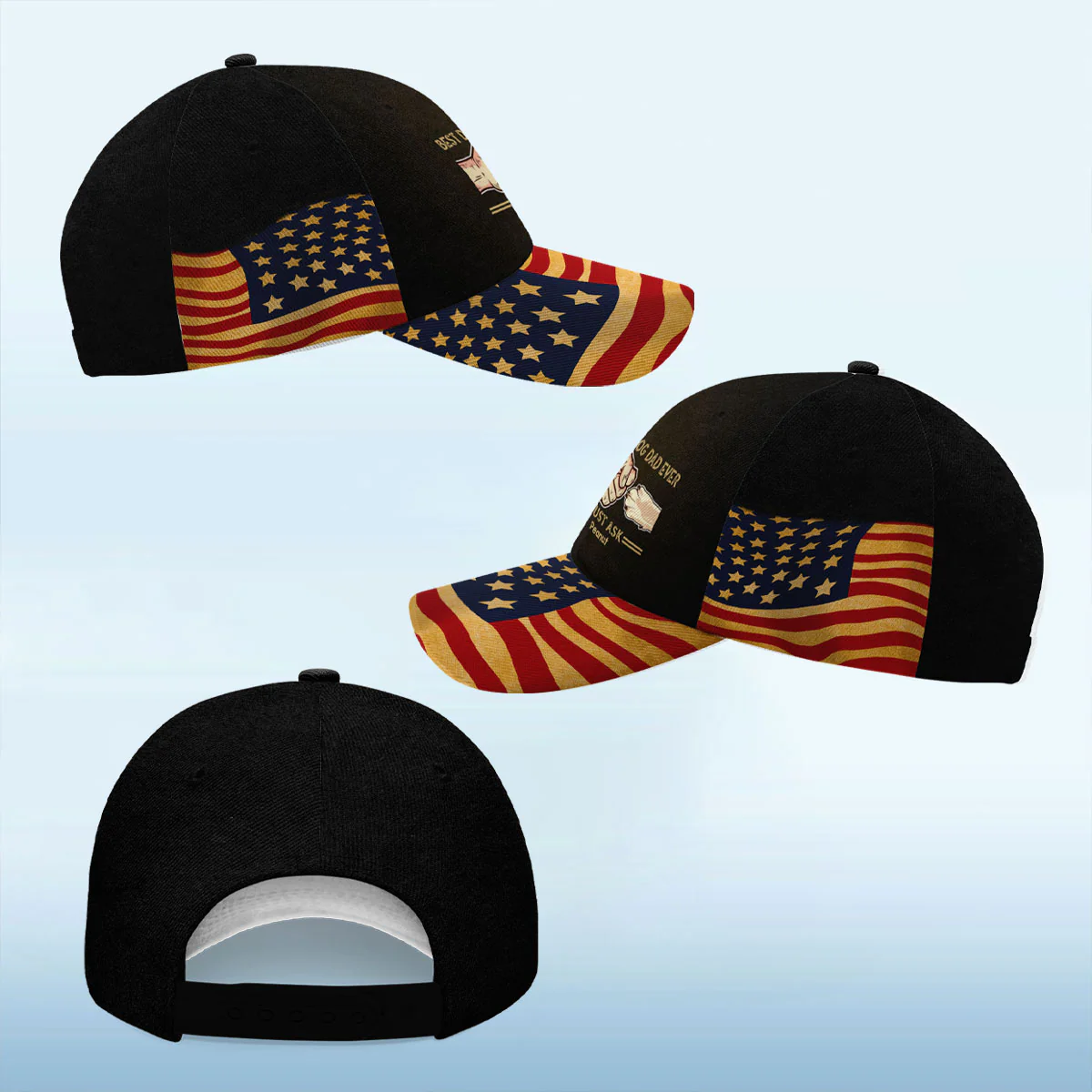 Best Dog Dad Ever Nation Flag Personalized Classic Cap, Father's Day Gift For Dog Dad - Image 5