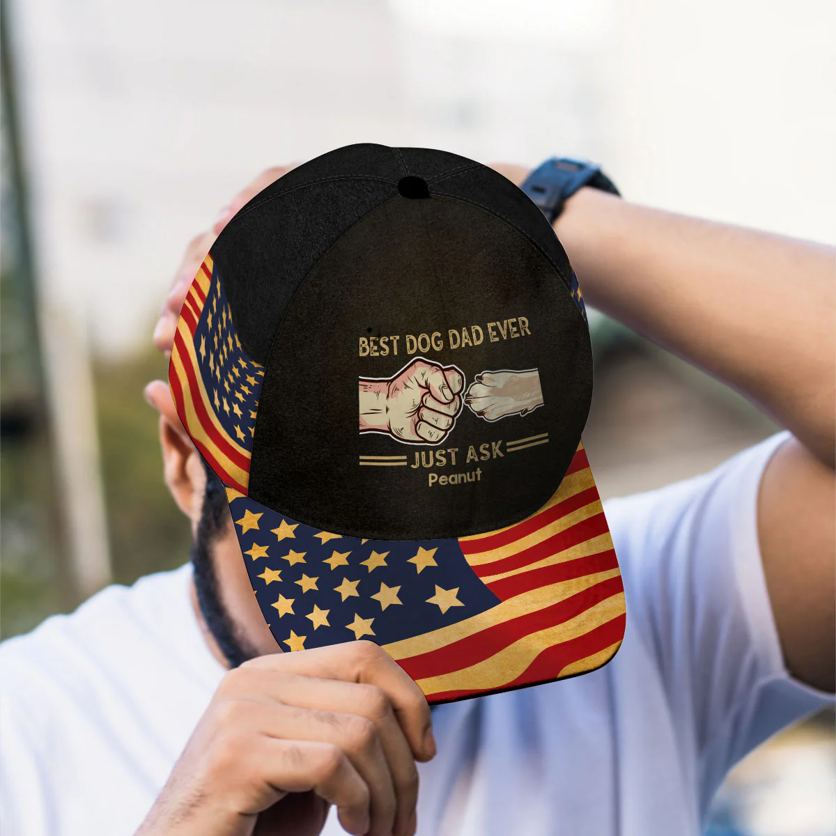 Best Dog Dad Ever Nation Flag Personalized Classic Cap, Father's Day Gift For Dog Dad - Image 6