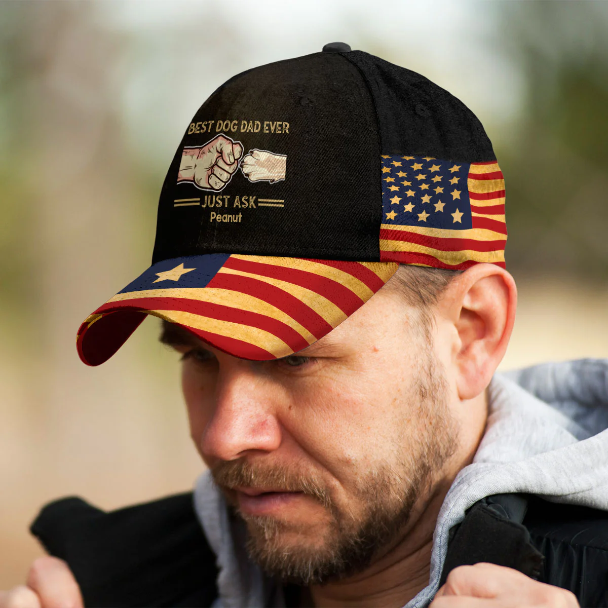Best Dog Dad Ever Nation Flag Personalized Classic Cap, Father's Day Gift For Dog Dad - Image 7