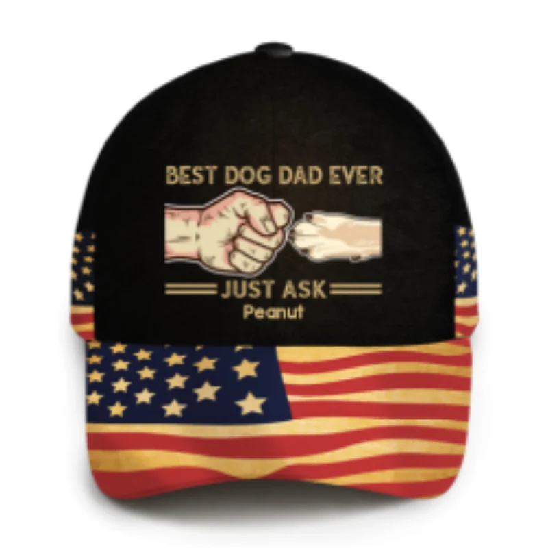 Best Dog Dad Ever Nation Flag Personalized Classic Cap, Father's Day Gift For Dog Dad - Image 9