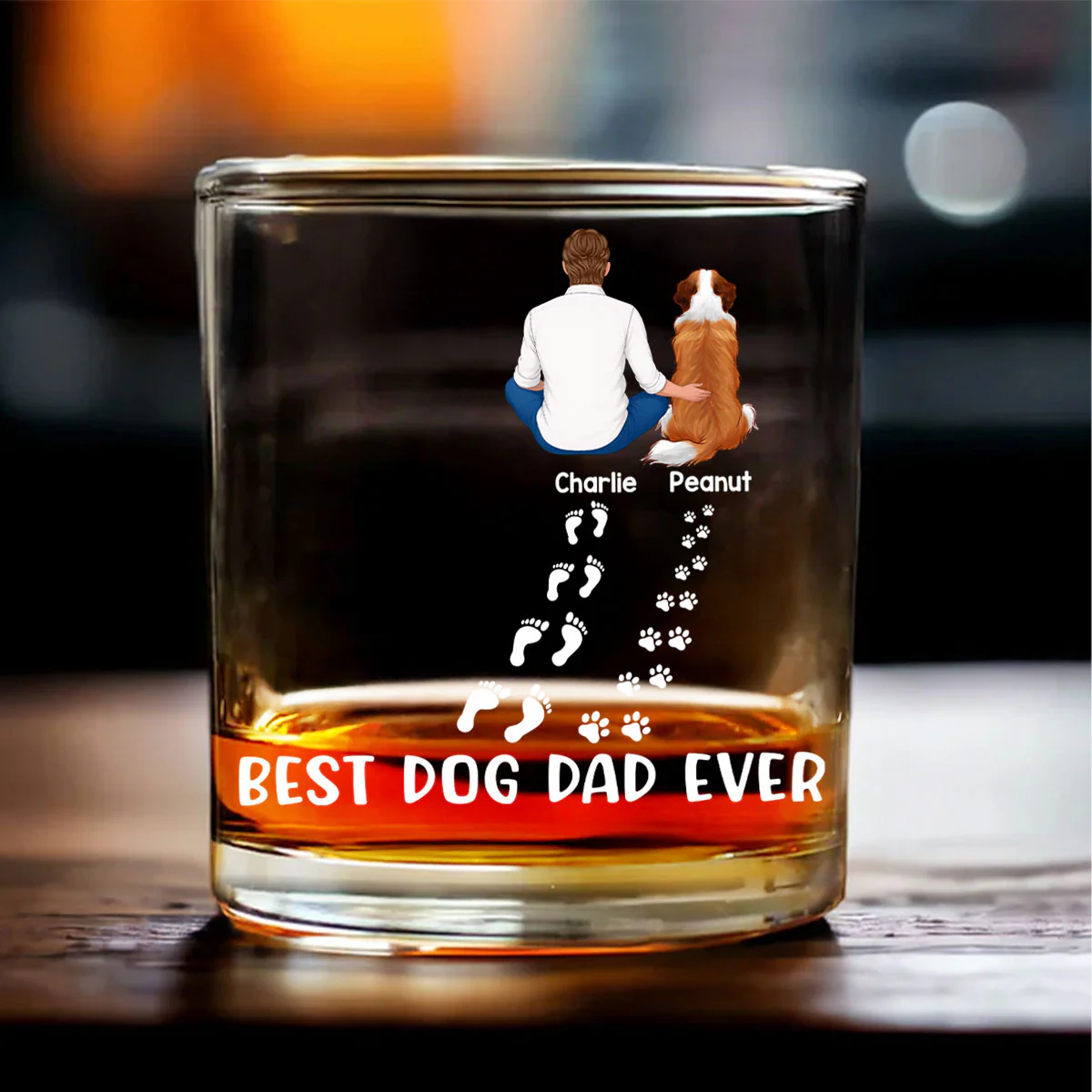 Best Dog Dad Ever Personalized Wine Glass, Father's Day Gift for Dog Dads - Image 2