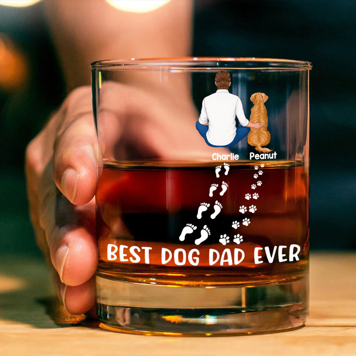 Best Dog Dad Ever Personalized Wine Glass, Father's Day Gift for Dog Dads - Image 6
