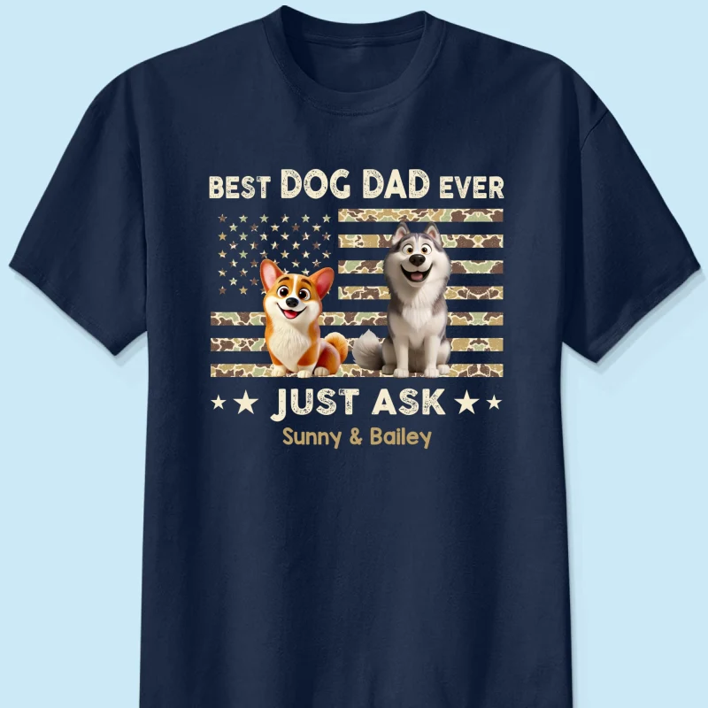 Best Dog Dad Ever Trendy Camouflage Pattern - Personalized Shirt - Father's Day Gift For Dog Dad, Dog Lovers - Image 15