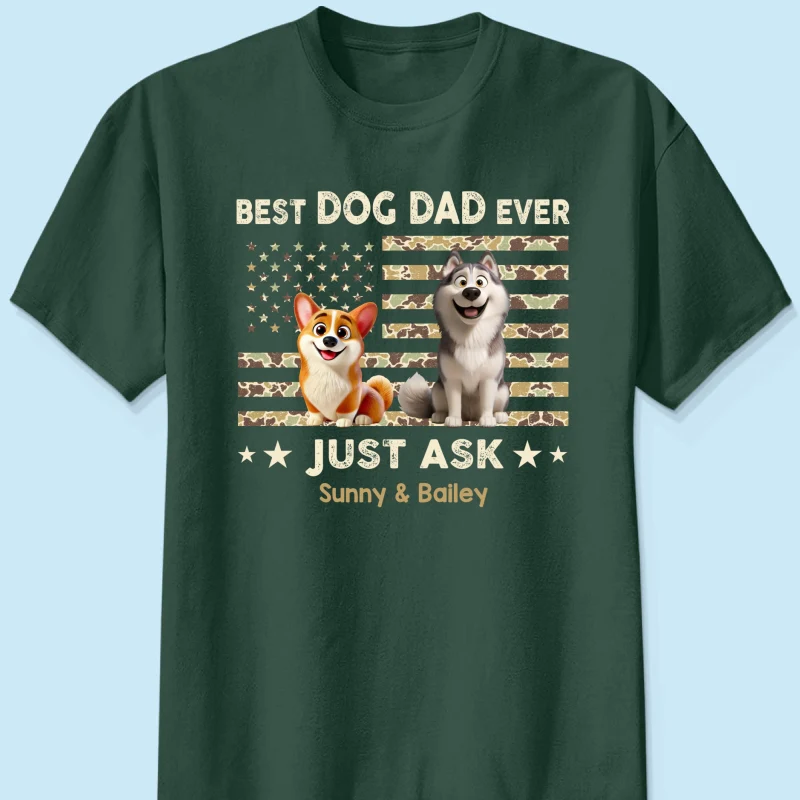 Best Dog Dad Ever Trendy Camouflage Pattern - Personalized Shirt - Father's Day Gift For Dog Dad, Dog Lovers - Image 19