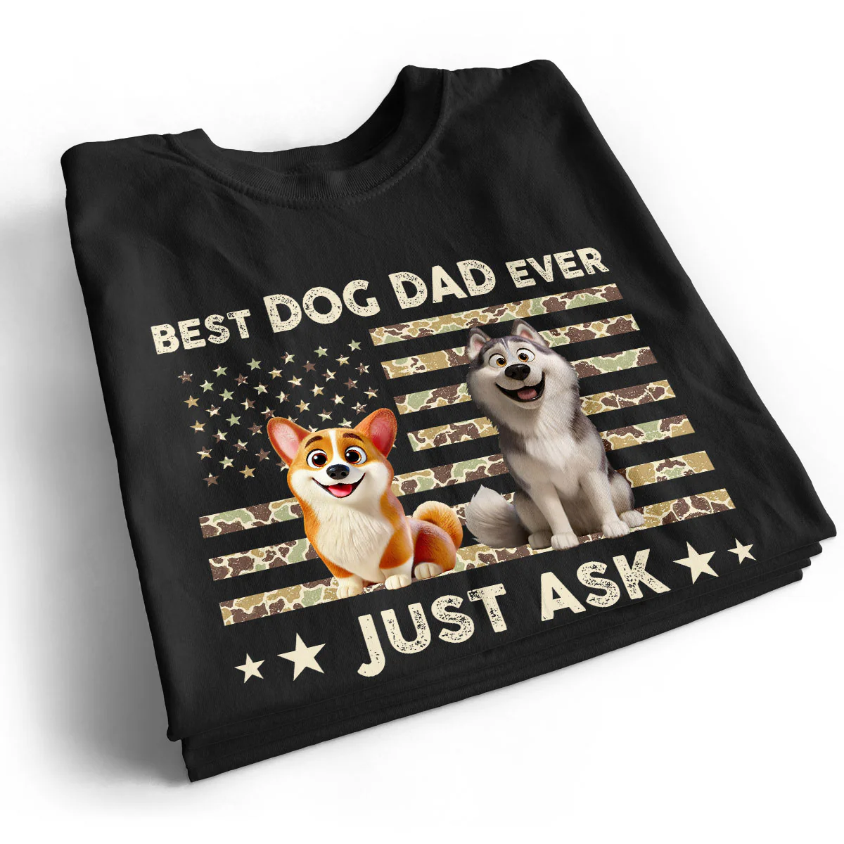 Best Dog Dad Ever Trendy Camouflage Pattern - Personalized Shirt - Father's Day Gift For Dog Dad, Dog Lovers - Image 5