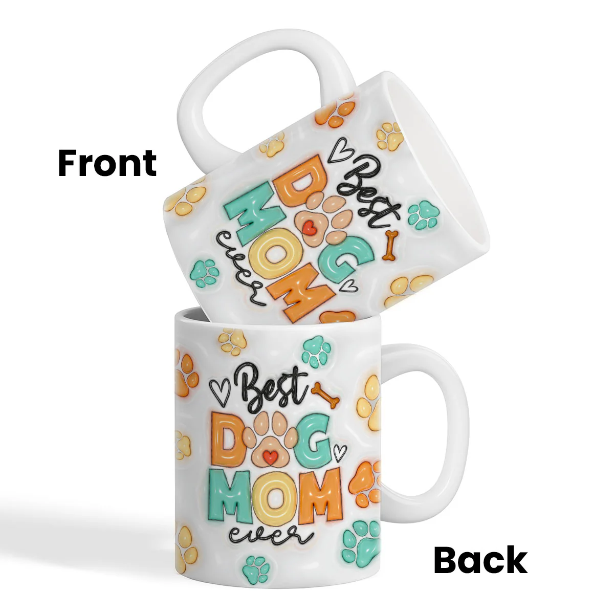Best Dog Mom Ever 3D Effect Personalized Mug, Gift For Dog Mom - Image 3