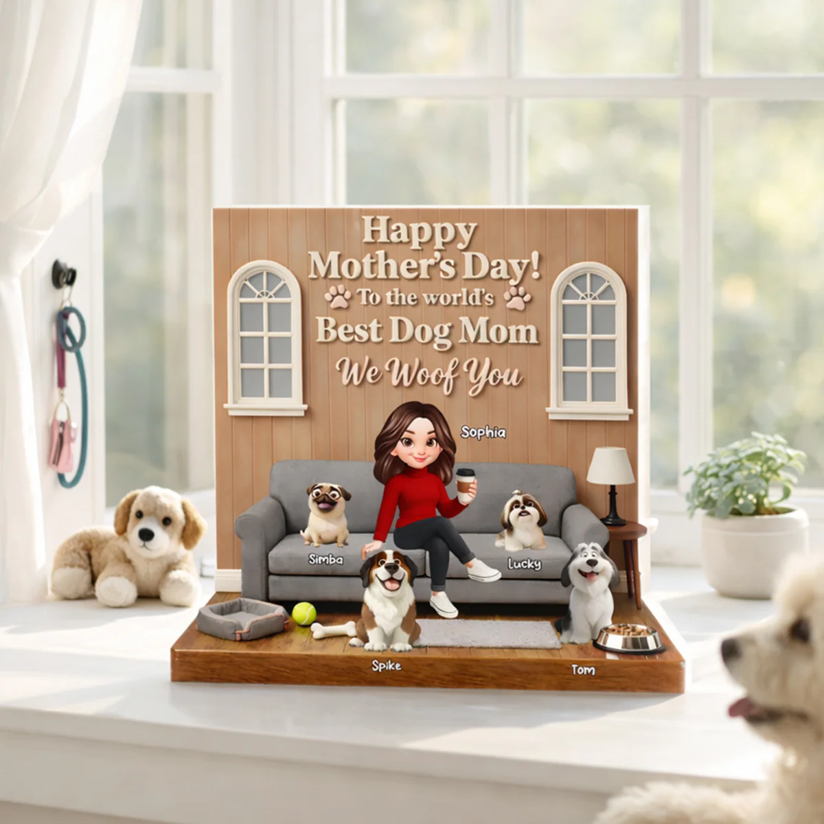 Best Dog Mom We Woof You - Personalized Acrylic Block Plaque - Gift For Dog Lovers, Dog Mom - Image 5