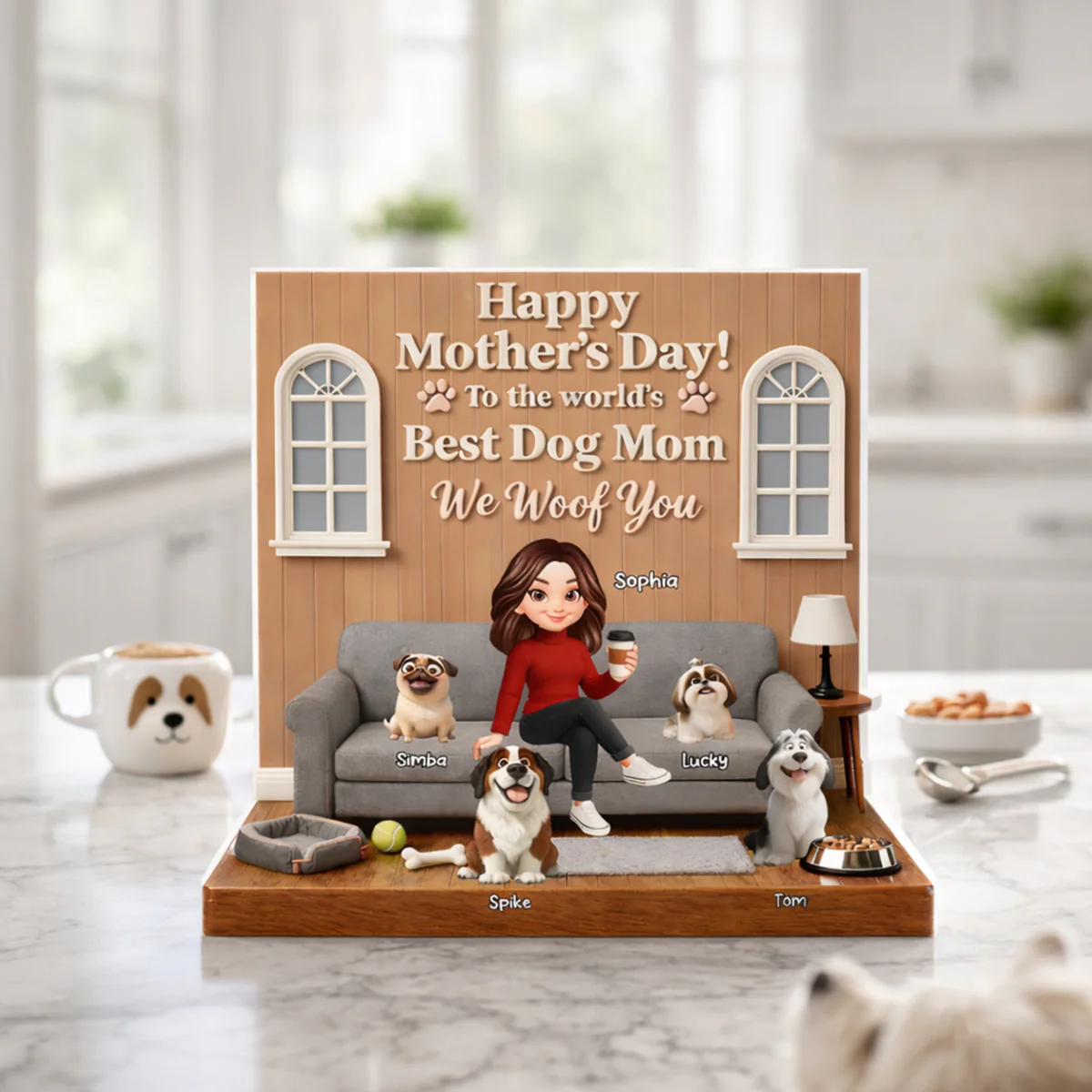 Best Dog Mom We Woof You - Personalized Acrylic Block Plaque - Gift For Dog Lovers, Dog Mom - Image 6