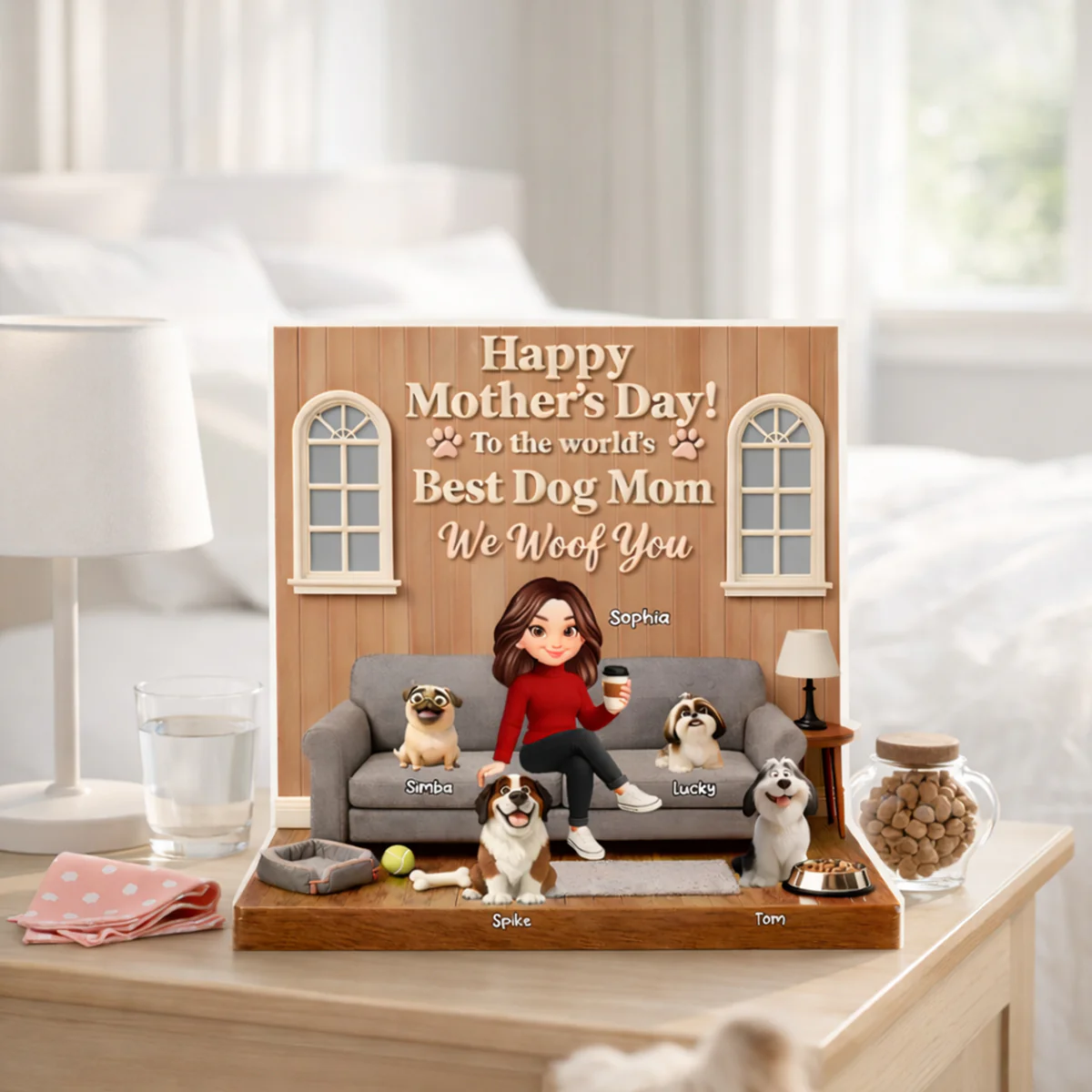 Best Dog Mom We Woof You - Personalized Acrylic Block Plaque - Gift For Dog Lovers, Dog Mom - Image 7