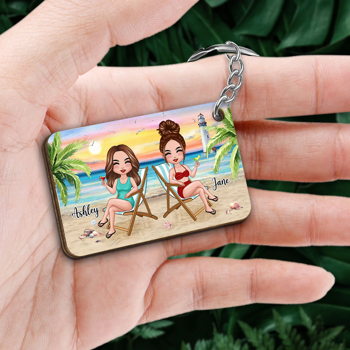 Best Friends Are Sisters We Choose For Ourselves Personalized Wooden Keychain - Image 2