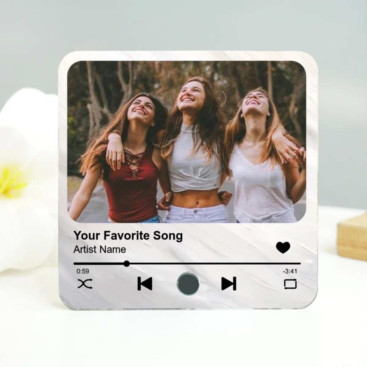 Best Friends Besties Custom Photo Friendship Song Personalized Music Fridge Magnet - Image 10