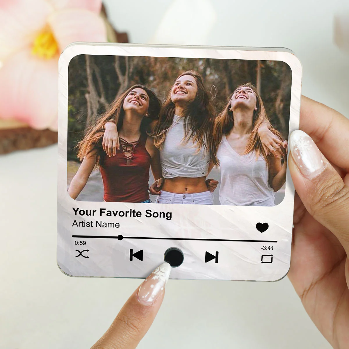 Best Friends Besties Custom Photo Friendship Song Personalized Music Fridge Magnet - Image 7