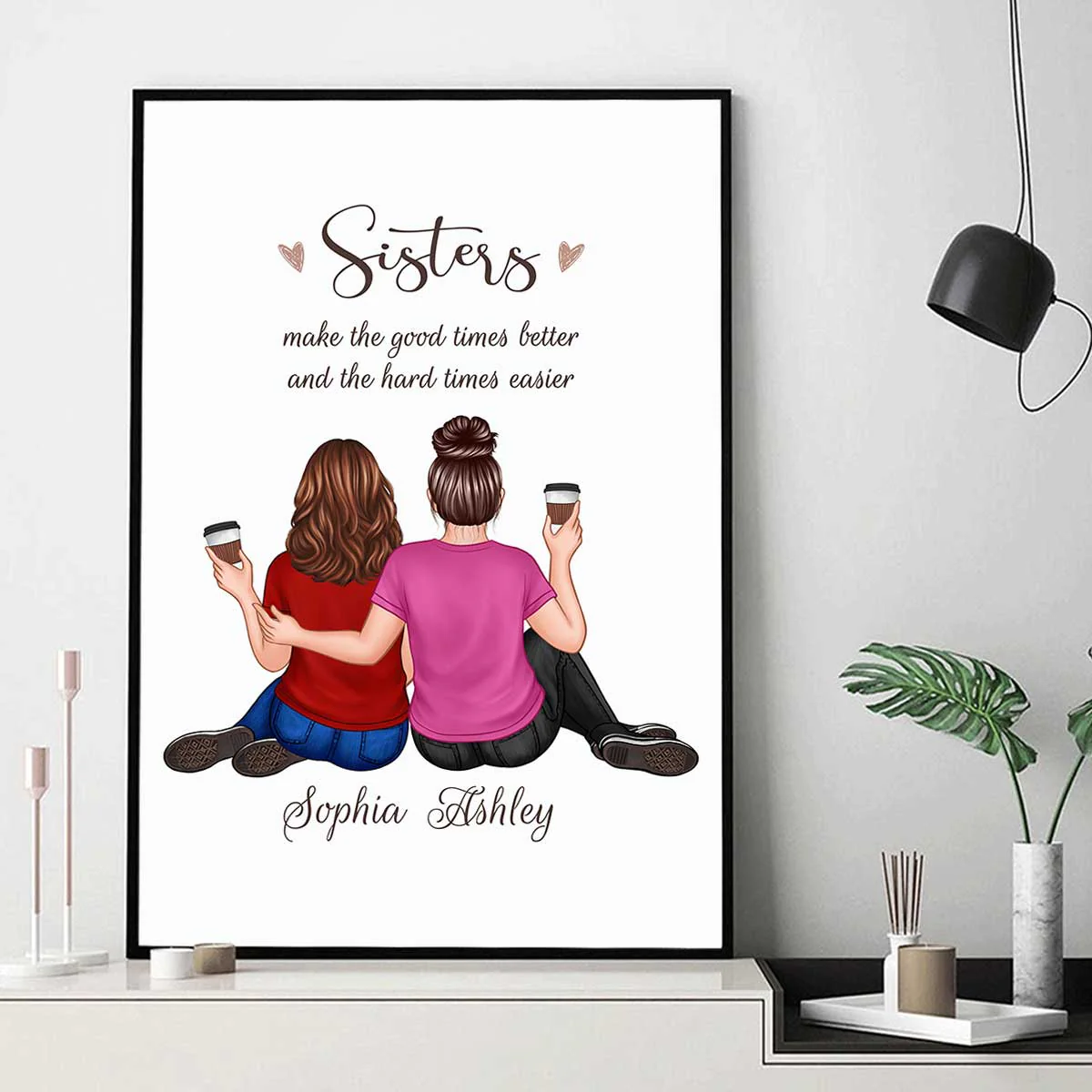 Best Friends Make The Good Time Better Embracing Besties Personalized Vertical Poster - Image 3