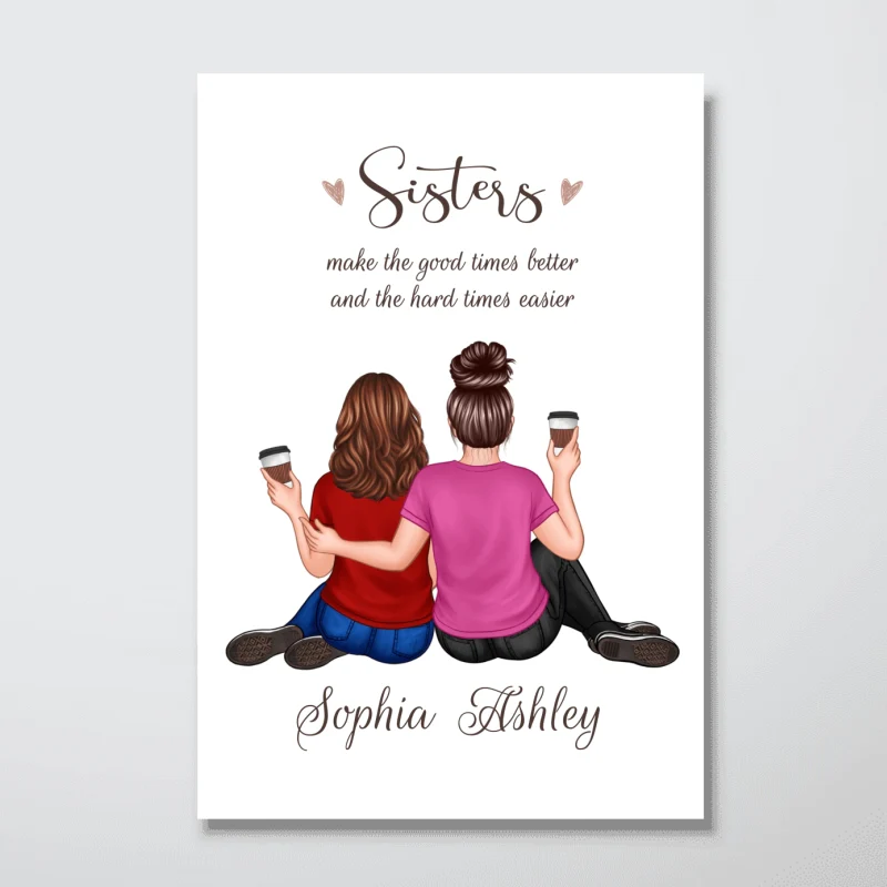 Best Friends Make The Good Time Better Embracing Besties Personalized Vertical Poster - Image 4