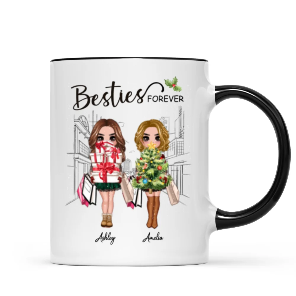 Best Friends Sisters Christmas Tree Personalized Mug - Image 2