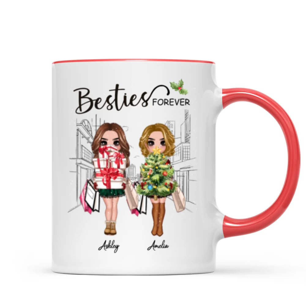 Best Friends Sisters Christmas Tree Personalized Mug - Image 4