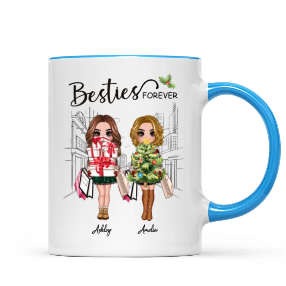 Best Friends Sisters Christmas Tree Personalized Mug - Image 5