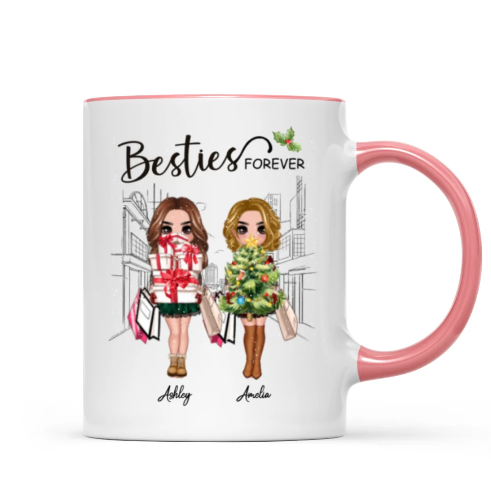 Best Friends Sisters Christmas Tree Personalized Mug - Image 6