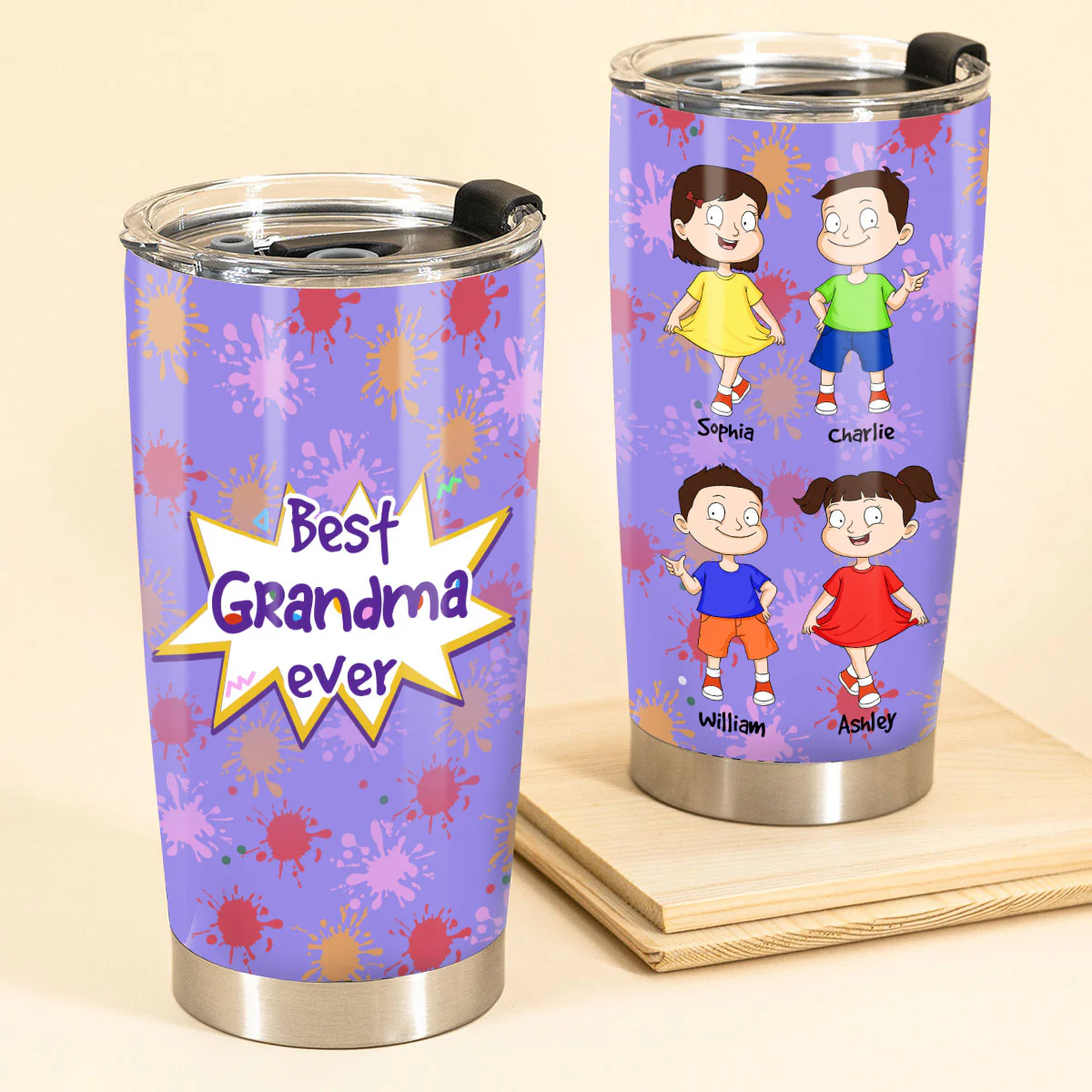 Best Grandma Ever Adorable Kids Personalized Tumbler - Image 2