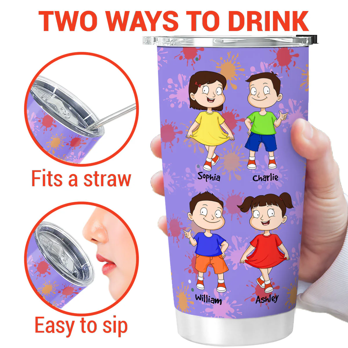 Best Grandma Ever Adorable Kids Personalized Tumbler - Image 3