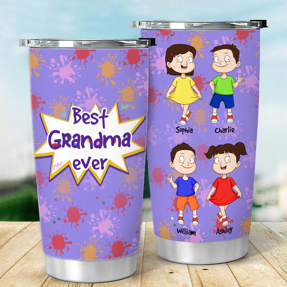 Best Grandma Ever Adorable Kids Personalized Tumbler - Image 6