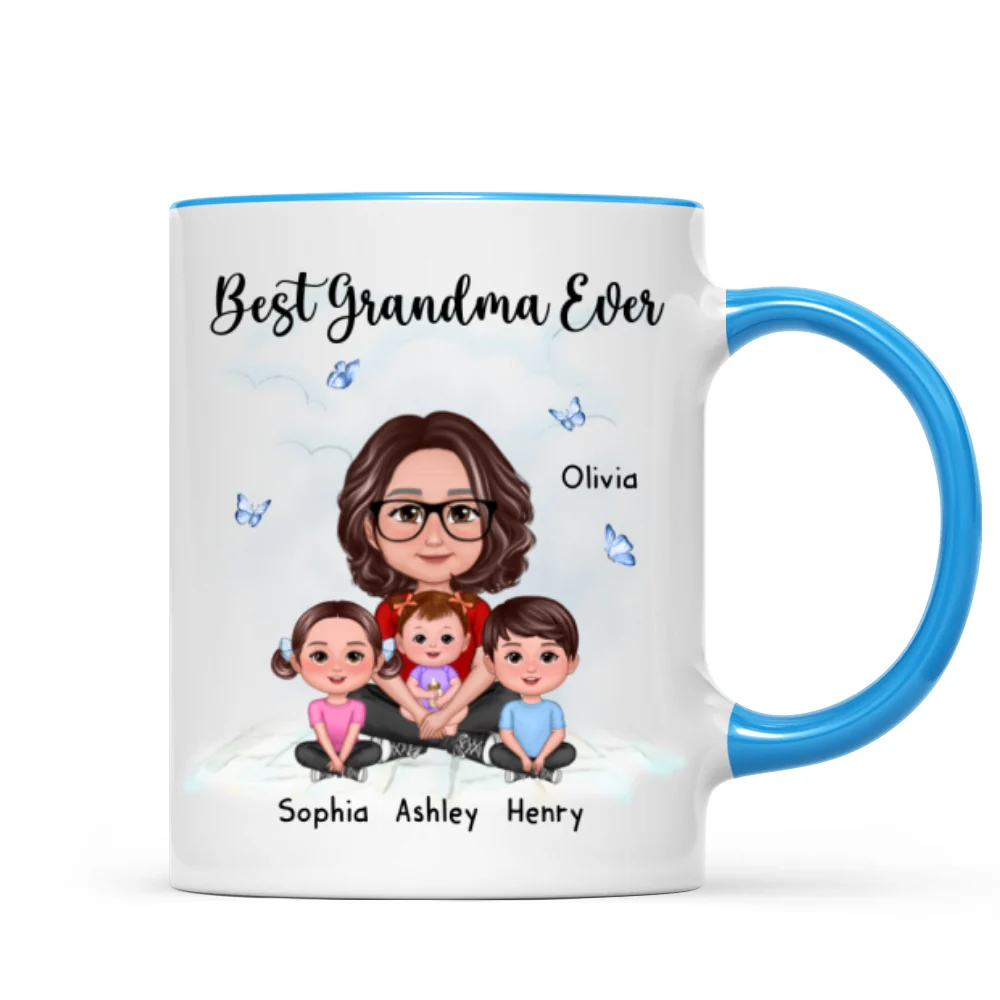 Best Grandma Ever Sitting Crossed Legs Personalized Mug - Image 10