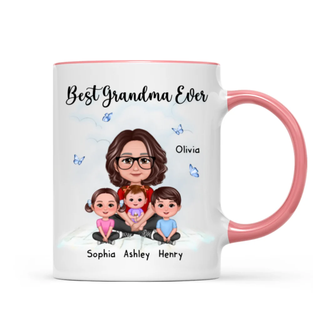 Best Grandma Ever Sitting Crossed Legs Personalized Mug - Image 11