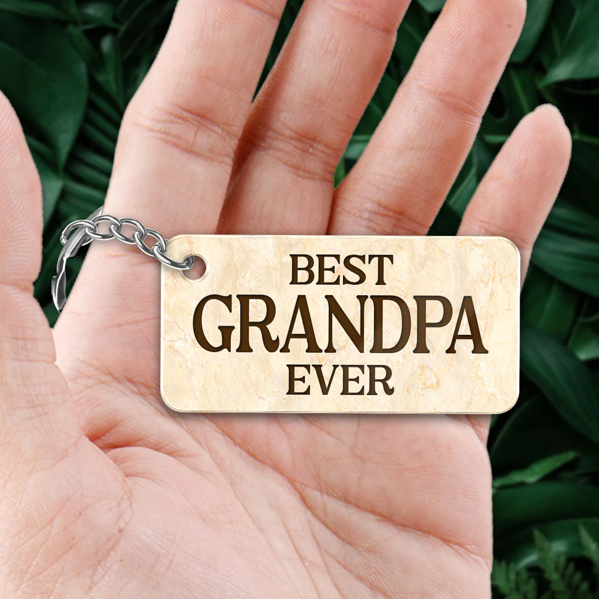 Best Grandpa Ever Back View Man Kids Dog Cat Personalized Acrylic Keychain - Image 2