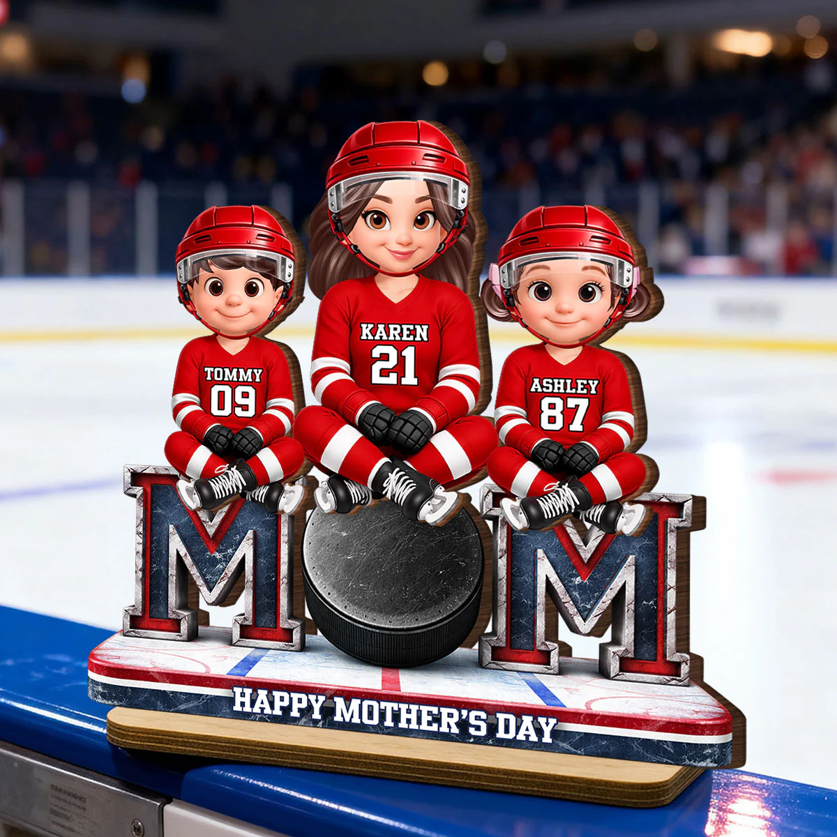 Best Hockey Mom Ever - Personalized 2-Layered Wooden Plaque - Mother's Day Gift For Hockey Mom - Image 3
