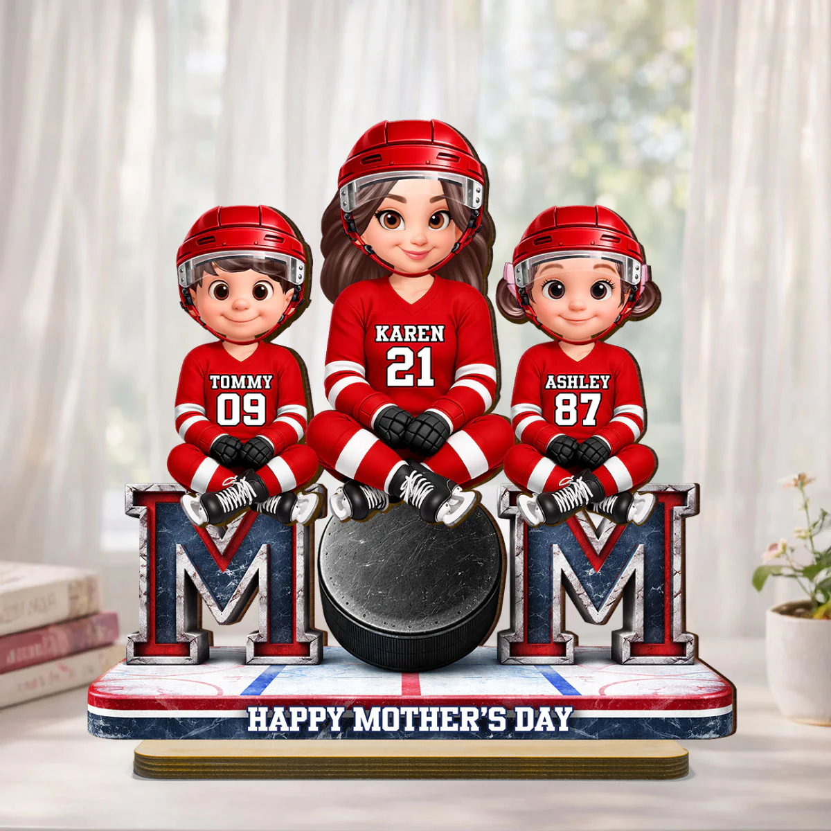 Best Hockey Mom Ever - Personalized 2-Layered Wooden Plaque - Mother's Day Gift For Hockey Mom - Image 5