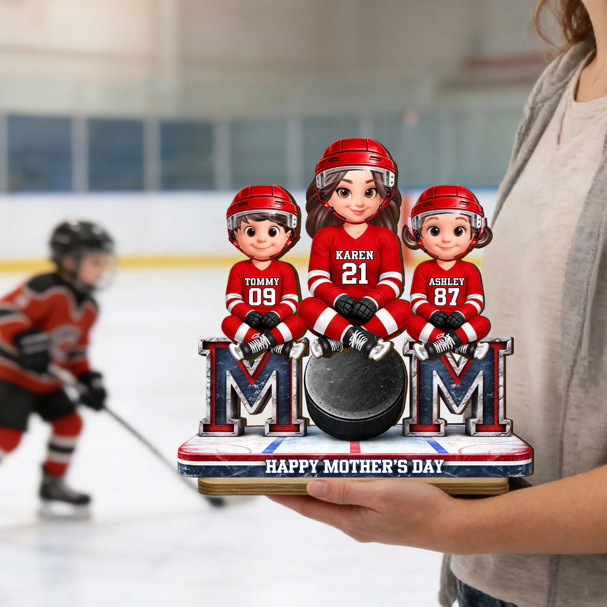 Best Hockey Mom Ever - Personalized 2-Layered Wooden Plaque - Mother's Day Gift For Hockey Mom - Image 6