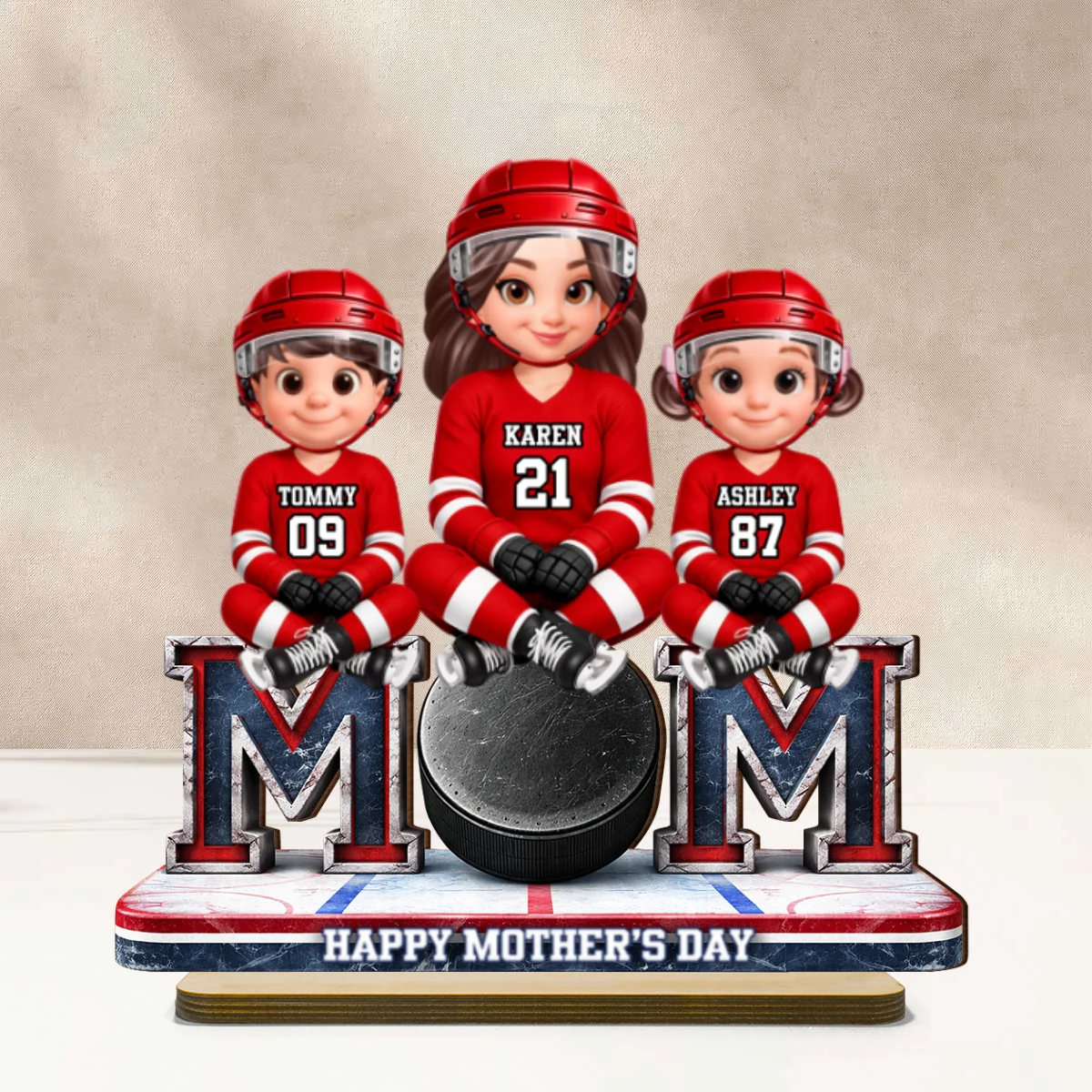 Best Hockey Mom Ever - Personalized 2-Layered Wooden Plaque - Mother's Day Gift For Hockey Mom - Image 9