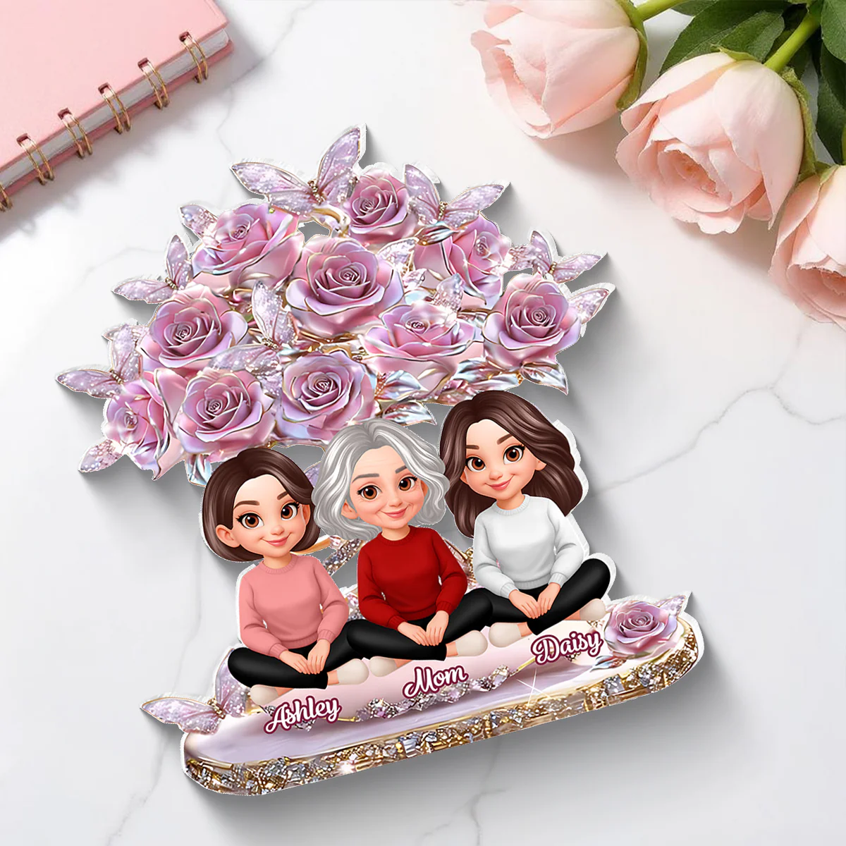 Best Mom Ever And Daughters - Personalized Acrylic Block Plaque - Heartfelt Gift For Mom, Grandma - Image 6
