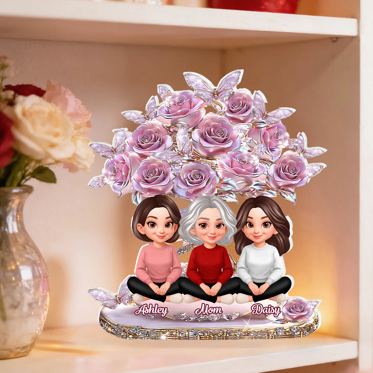 Best Mom Ever And Daughters - Personalized Acrylic Block Plaque - Heartfelt Gift For Mom, Grandma - Image 8