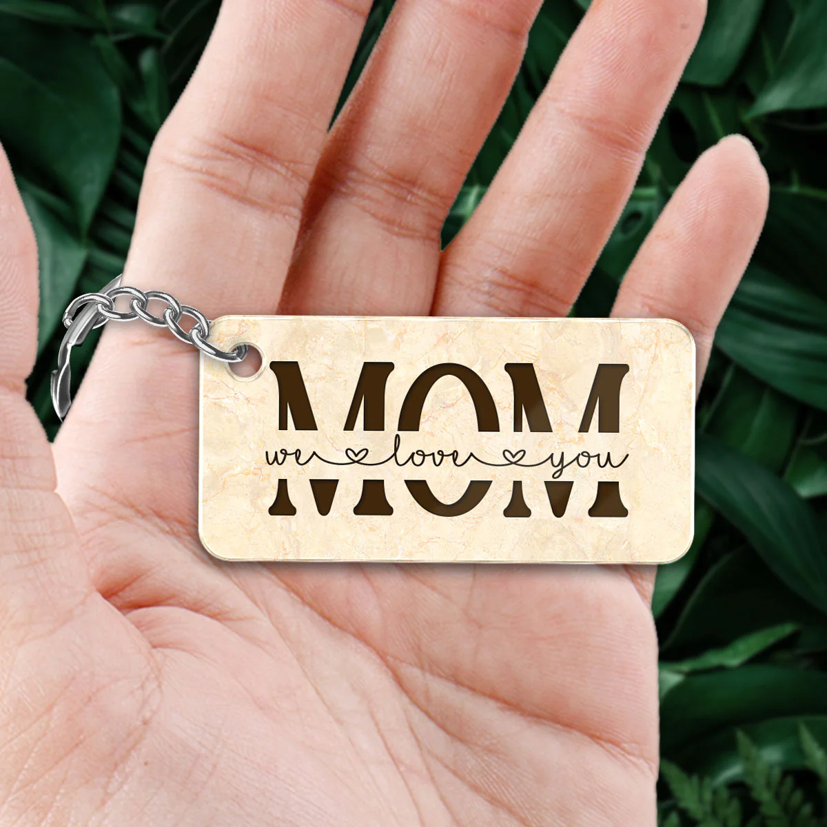 Best Mom Ever Back View Woman Kids Dog Cat Personalized Acrylic Keychain - Image 2