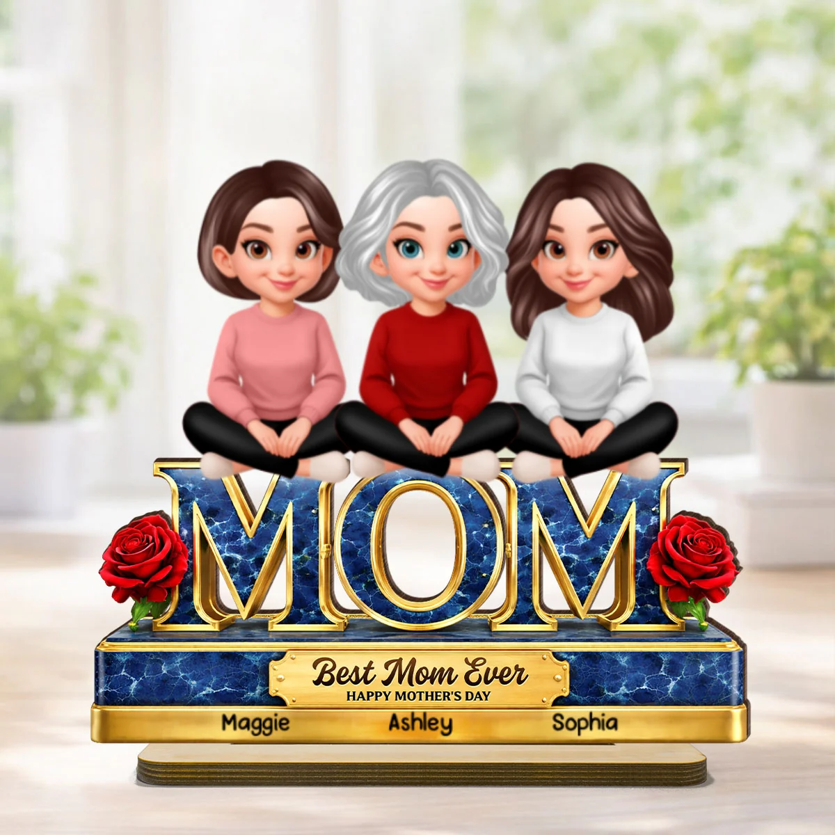 Best Mom Ever Daughters Sons - Personalized 2-Layered Wooden Plaque - Heartfelt Gift For Mom, Grandma - Image 10